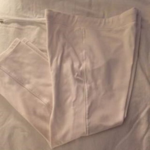 WHITE FLAT FRONT DRAWSTRING JOGGER OR LOUNGE PANTS - Picture 5 of 6